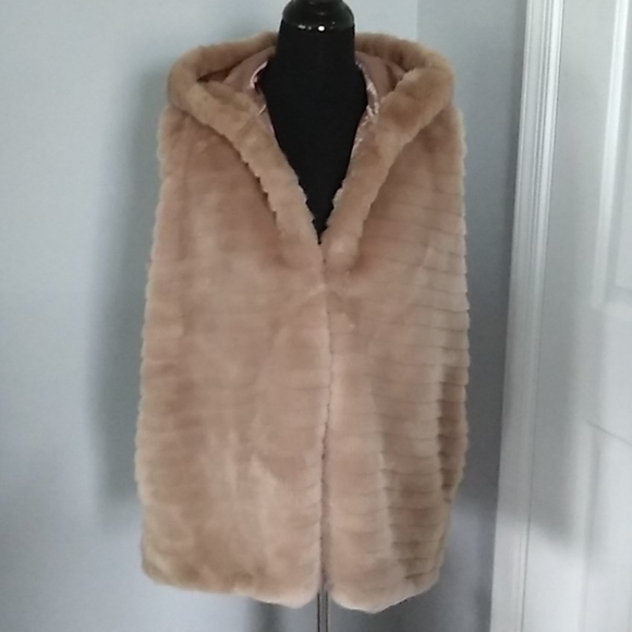 Ashley Stewart Jackets & Blazers - Ashley Stewart Faux Fur Hooded Vest 14/16